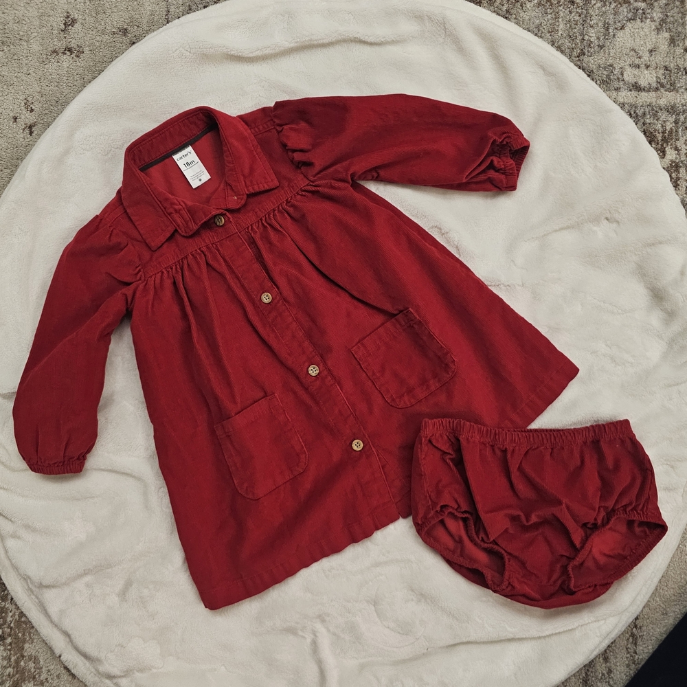 Carter's Red Corduroy Dress with Bloomers